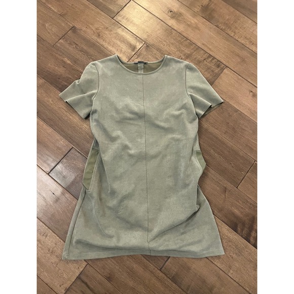 Zara Dresses & Skirts - Zara Mini Dress Short Sleeve Olive Green Casual Career Party S